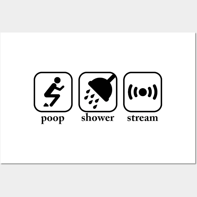 Poop, Shower, Stream Wall Art by ClamTaco